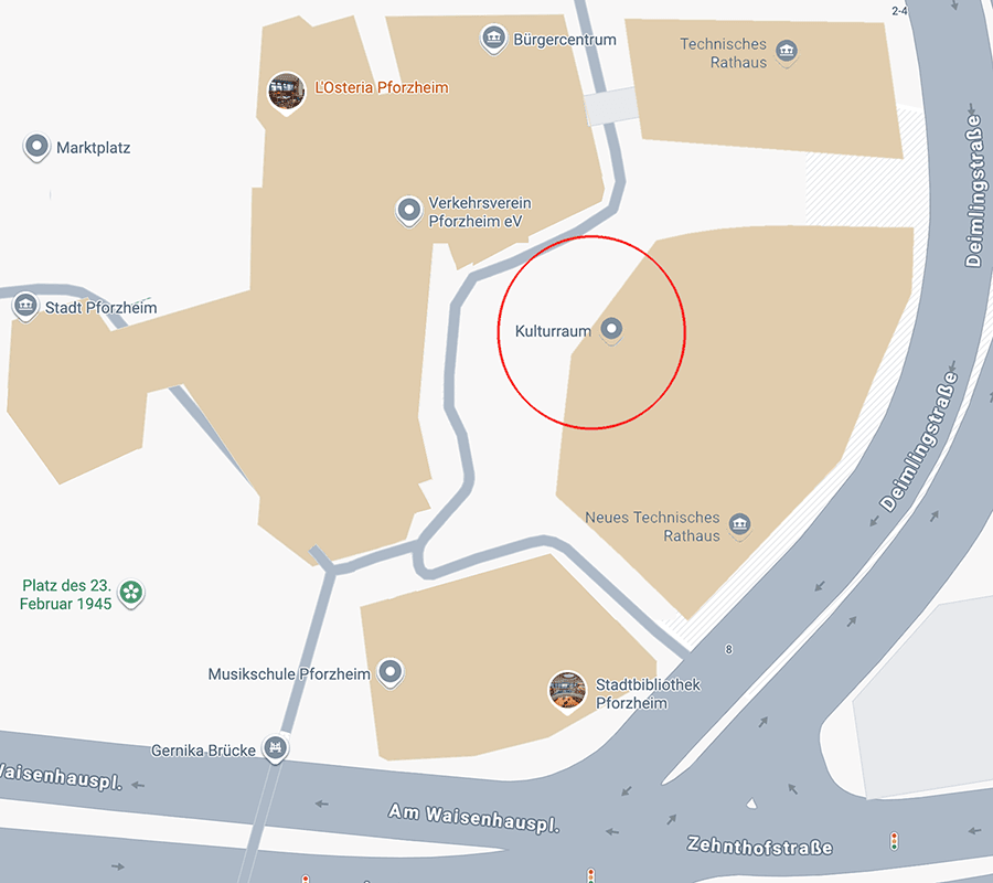 Lageplan des Kulturraums im Innenhof am Waisenhausplatz